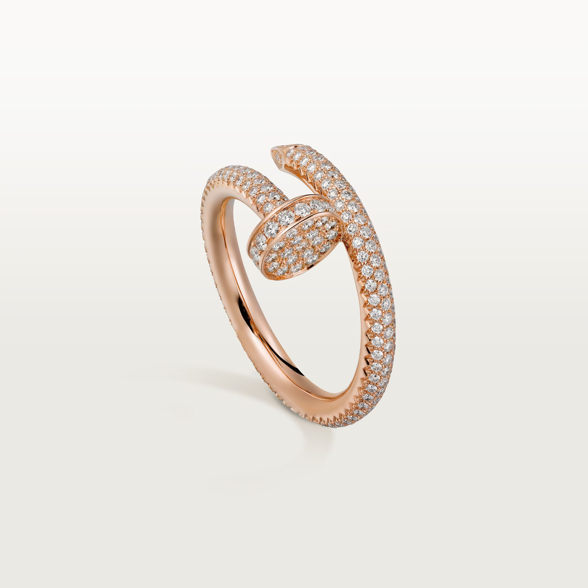 Carty Nails Solo Trace Ring,  Rose  Gold ,Classic Model, Paved