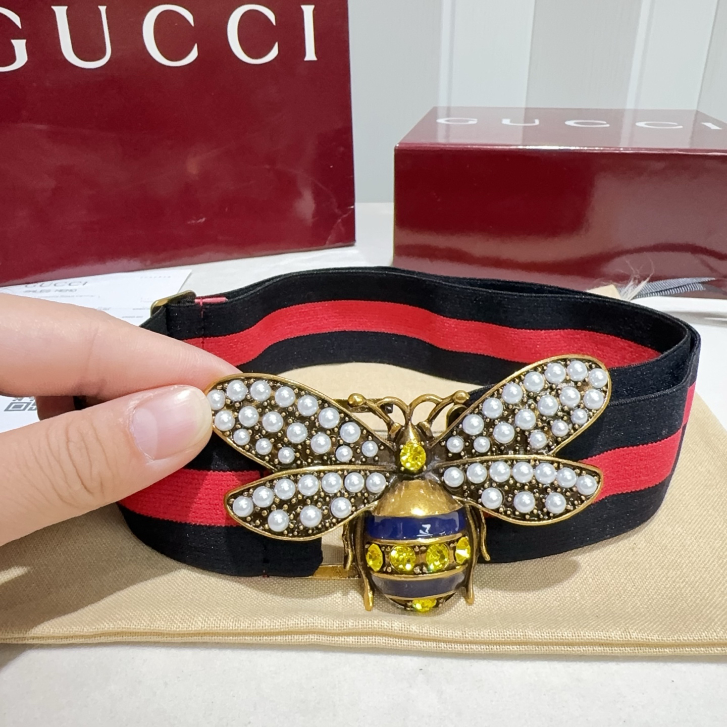 [TOP] GUCCI Elastic Nylon Fabric Belt 3.8 cm - 2 Colors - 711 Luxury