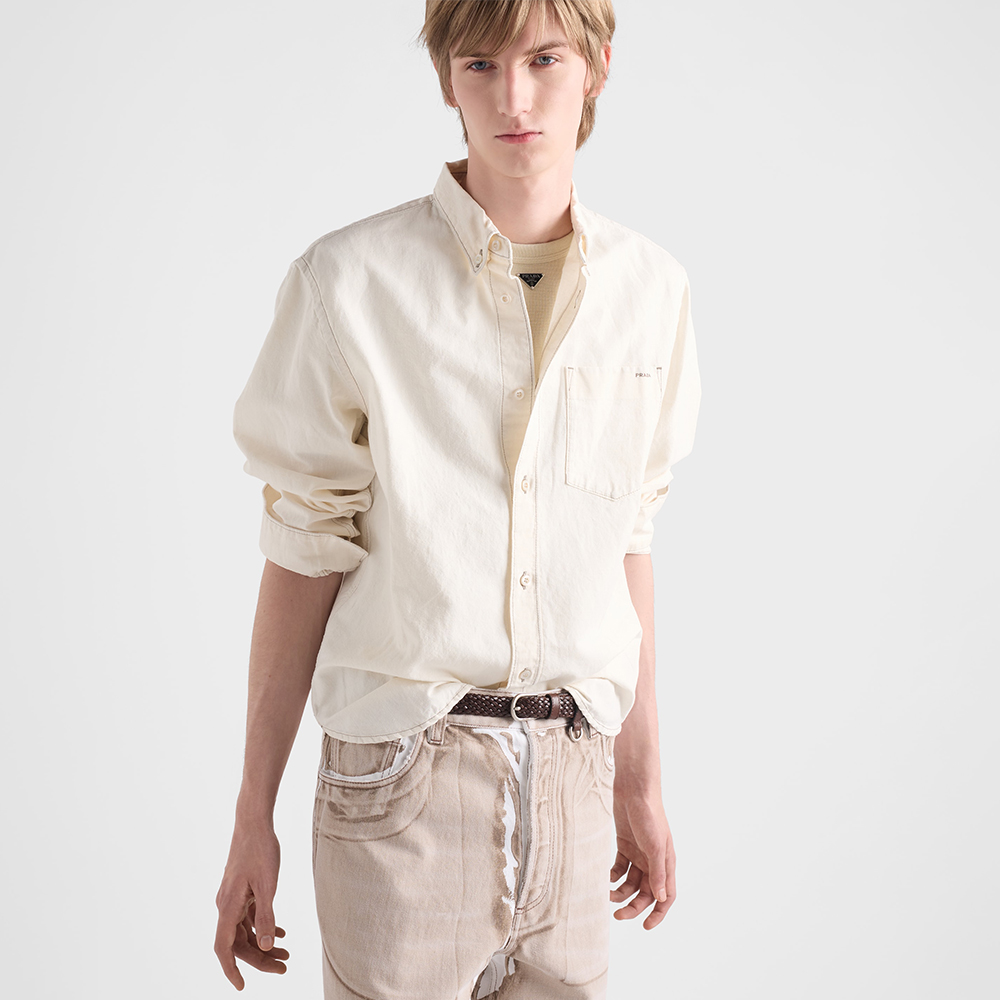 PRADA Ecru Chambray Shirt  #387721