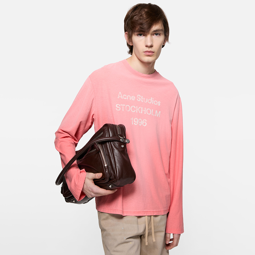 Acne Studios Sprayed 1996 Logo T-shirt Tango Pink #387842