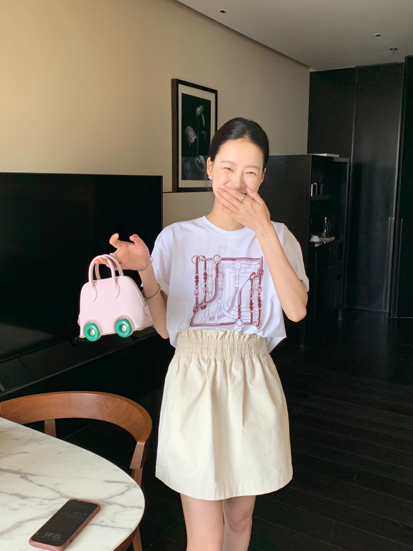 [TOP] HERMES Skirt - Beige