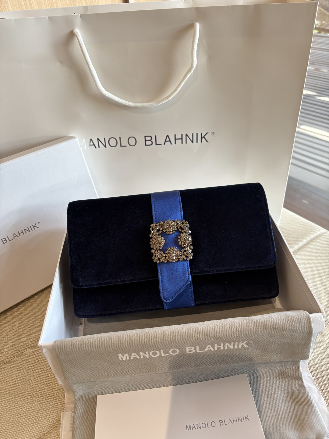 [TOP] MANOLO BLAHNIK Bag 12*24*6cm - Dark Blue - 711 Luxury
