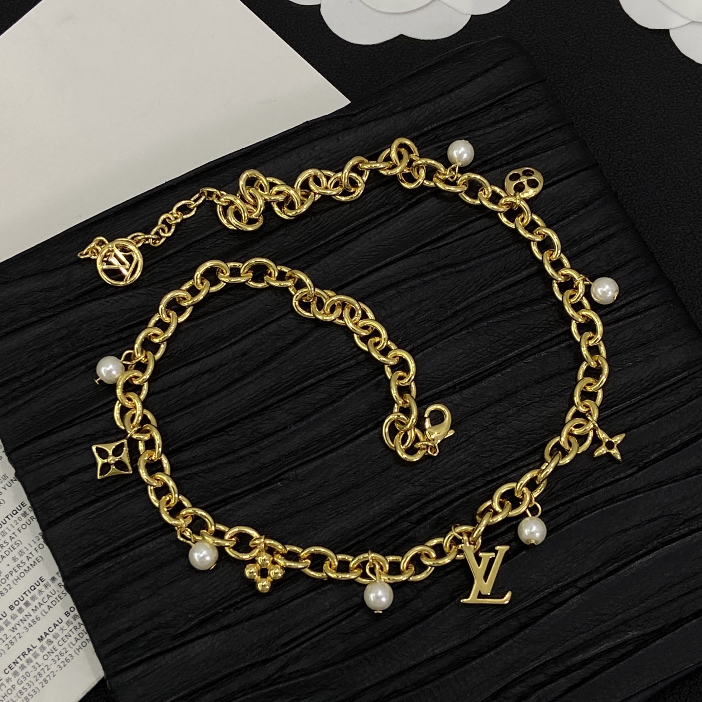 [TOP] Louis Vuitton LV Bracelet + Necklace + Earrings - Gold - 711 Luxury
