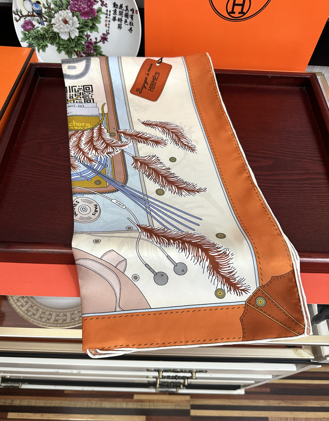 [TOP] HERMES Scarf  90x90 cm - Orange - 711 Luxury