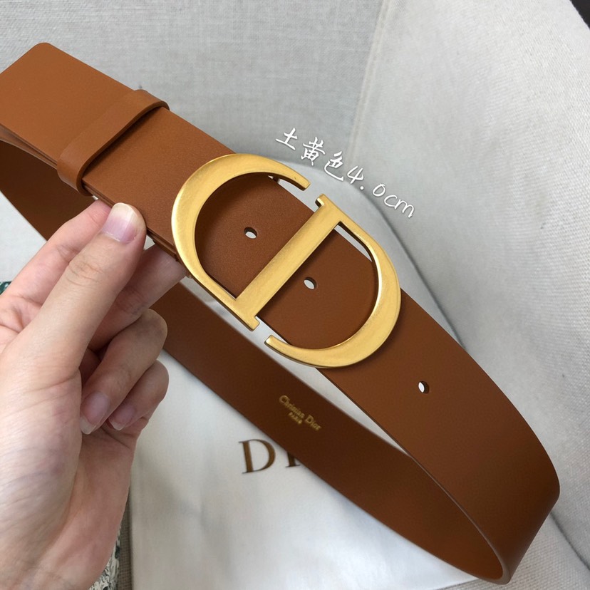 [TOP] Christian Dior Belt Cowhide 40mm - Brown - 711 Luxury