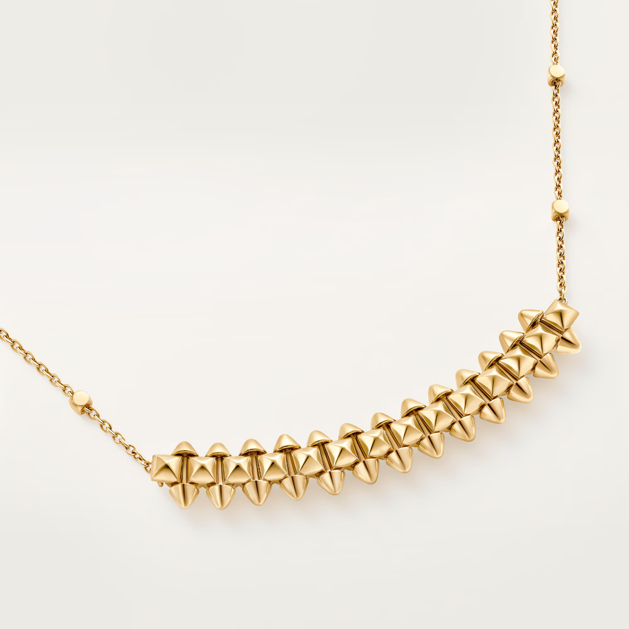 Carty Bullet Necklace, Yellow Gold, Geometric Mesh