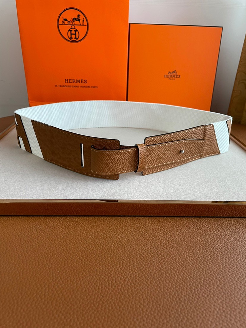 [TOP] HERMES Ceinture Croisière H 50 Calfskin Belt - Brown - 711 Luxury
