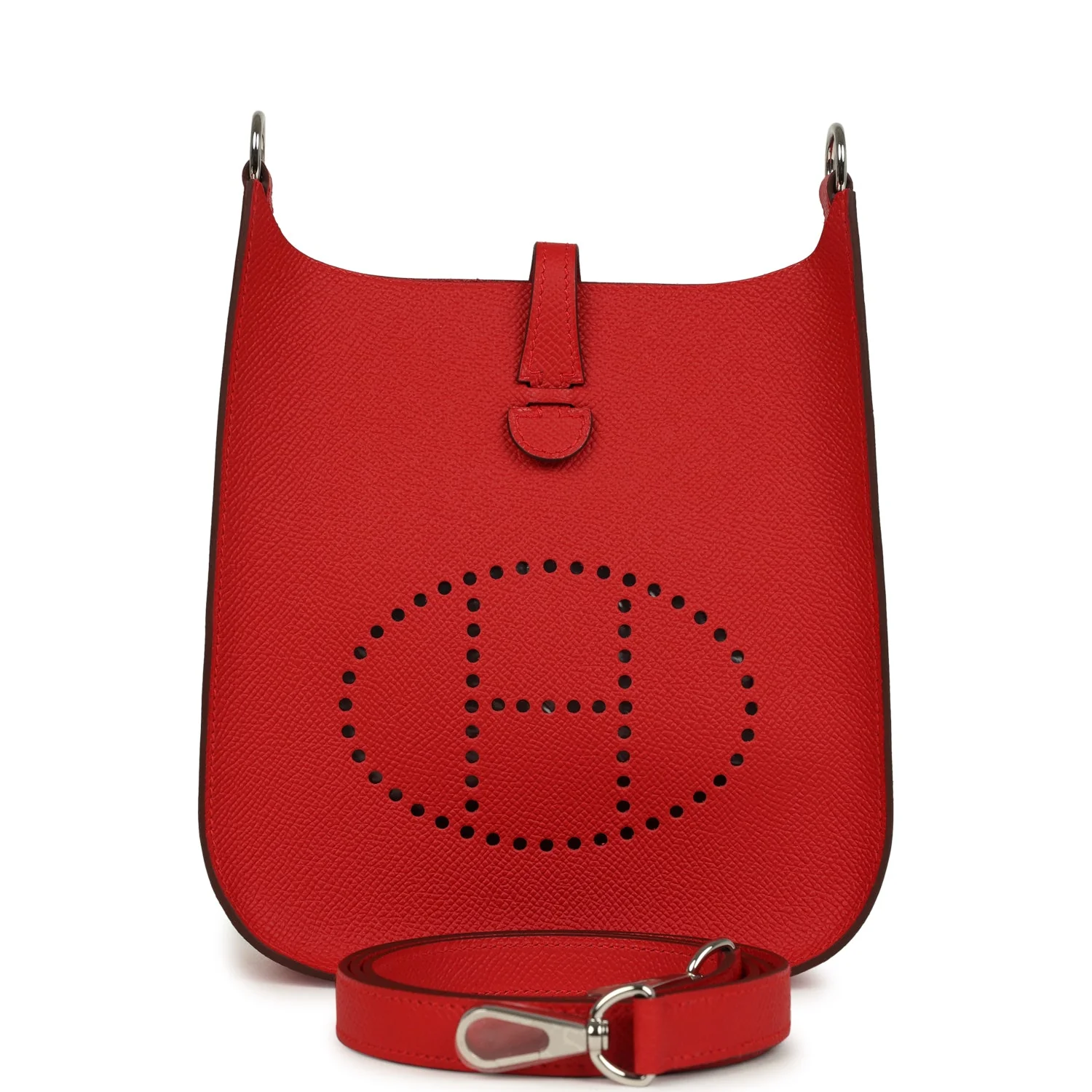 Hermes Evelyne Sellier TPM Rouge Radieux Epsom Palladium Hardware