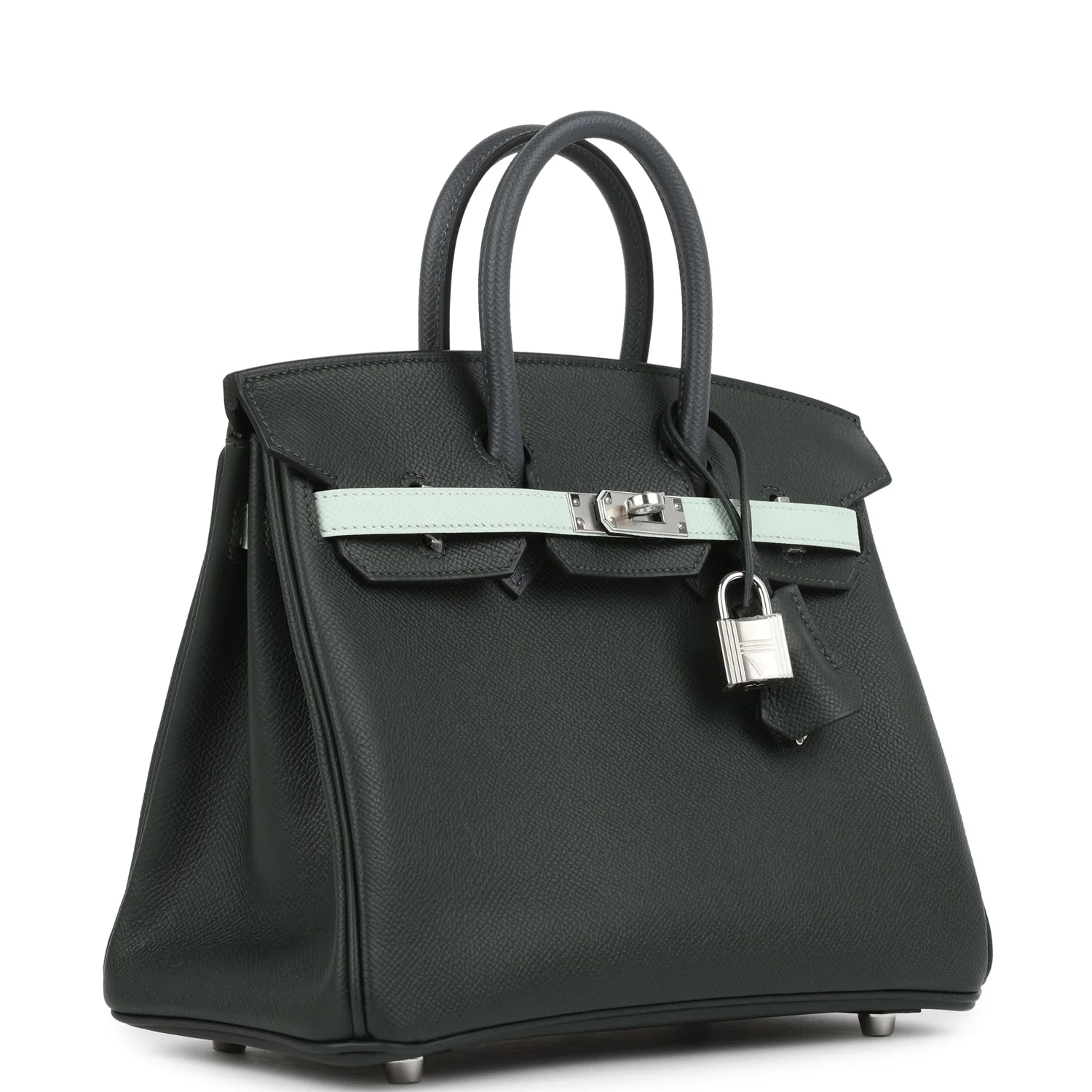 Hermes BirkinTricolor Vert Fonce, Ardoise and Vert Peppermint Epsom Palladium Hardware