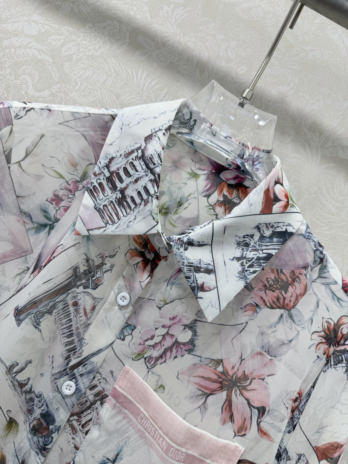 [TOP] Christian Dior Floral Print Shirt - White