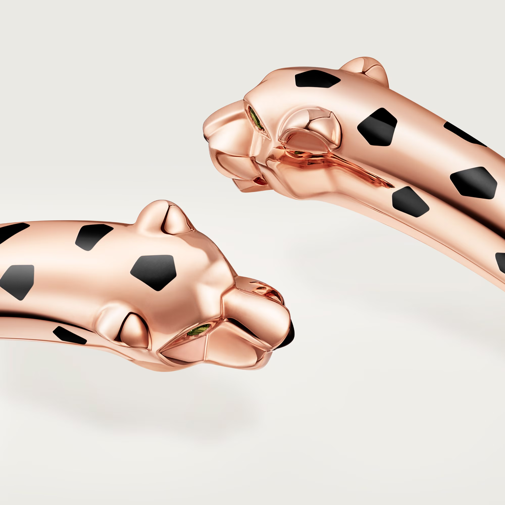 Carty Panther Motif Bracelet, Rose Gold, Double Panther Head，Small