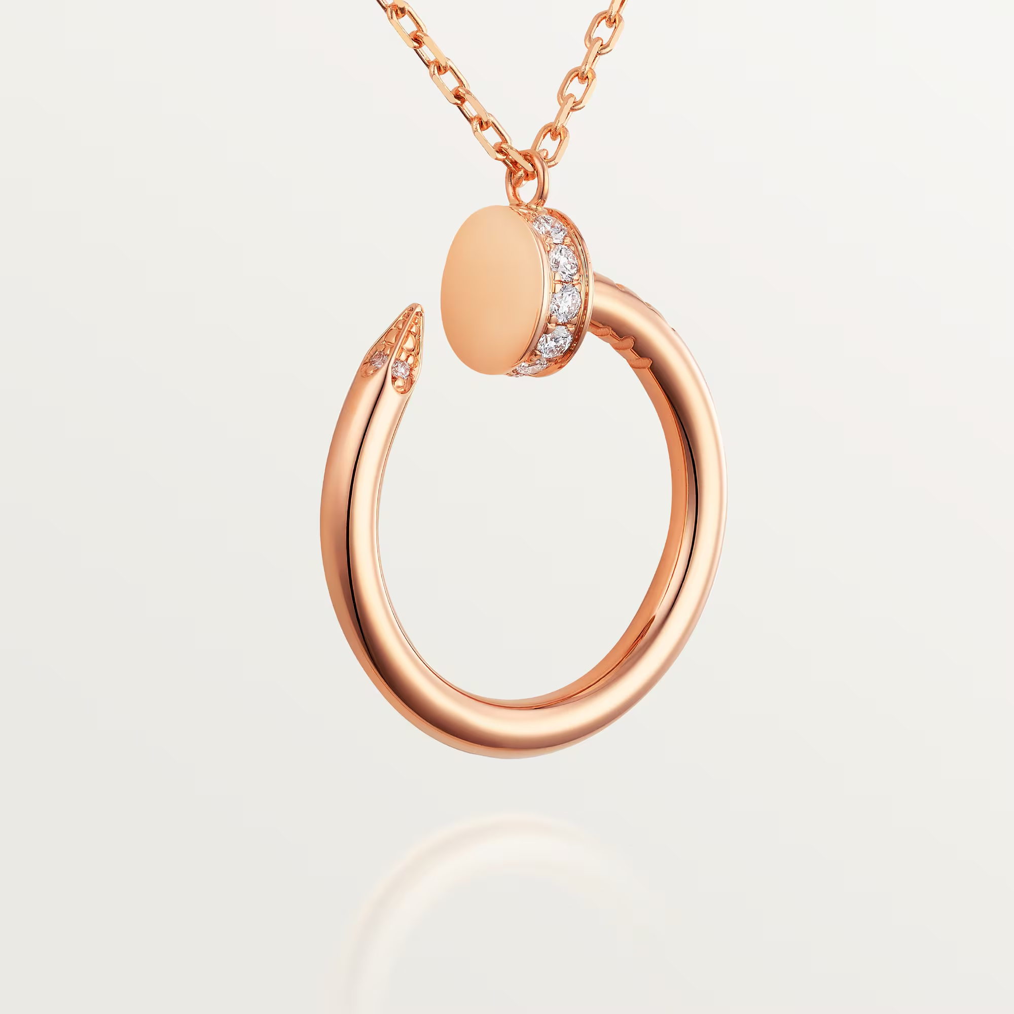 Carty Nails Solo Trace Necklace ,Rose  Gold ,14 Moissanite