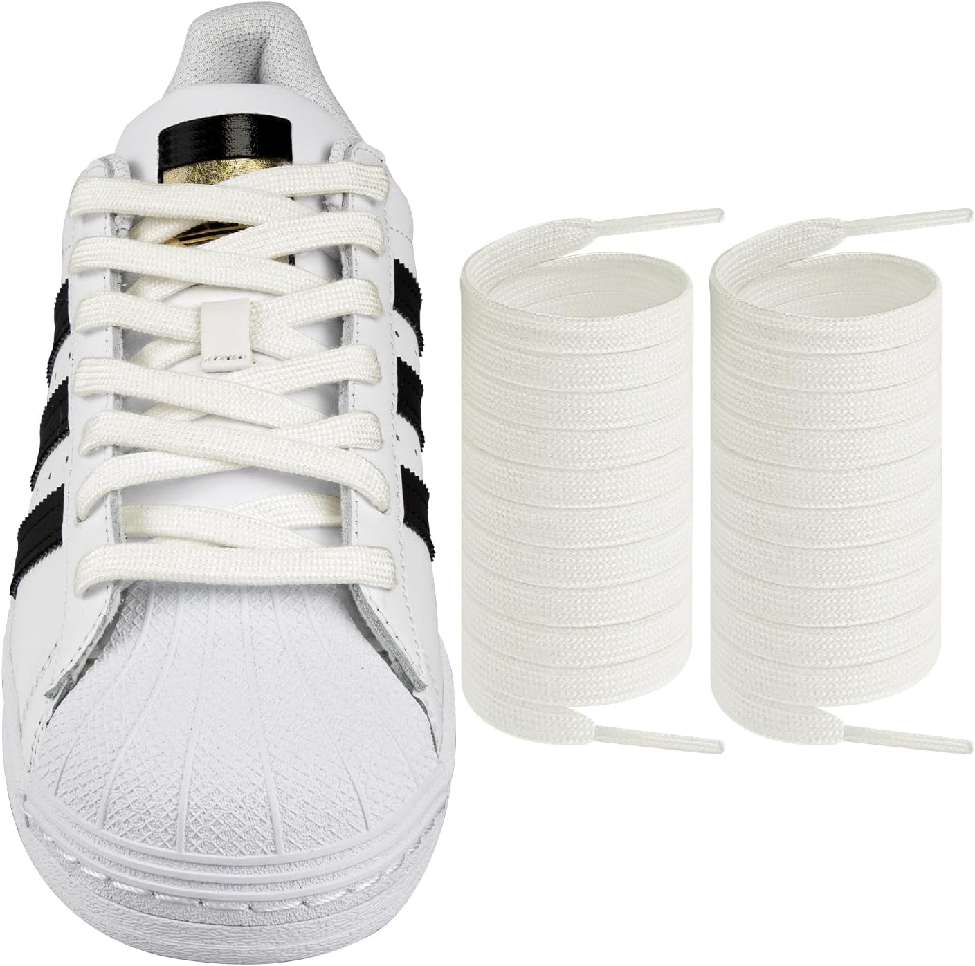 Endoto Shoelaces for Adidas Superstars Samba Grand Court, Flat Shoe Laces Replacement Laces for Sneaker Shoes