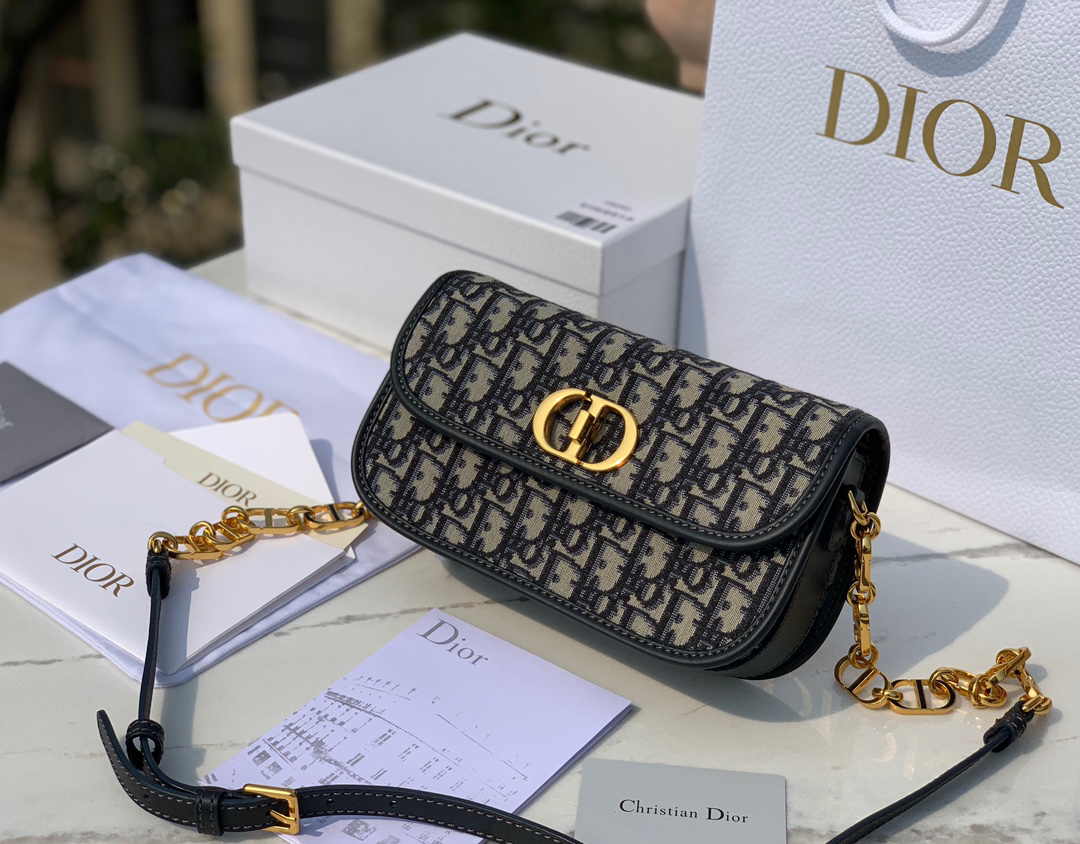 [TOP] Christian Dior 30 Montaigne Avenue Bag 22.5x12.5x6.5cm - Navy Blue - 711 Luxury