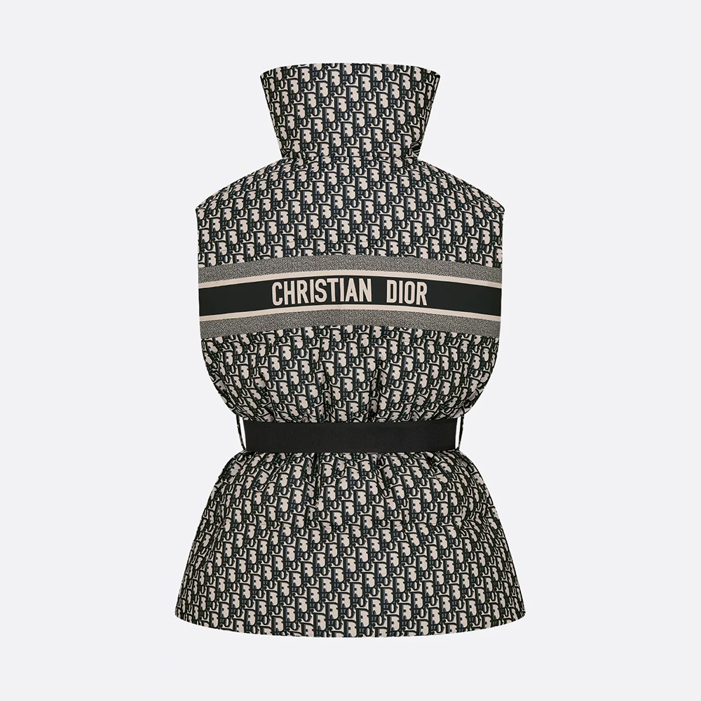 Dior blue Clothing DIOR DiorAlps Belted Puffer Vest Quilted Technical Taffeta with Blue Dior Oblique Motif #290750 View 2 | N