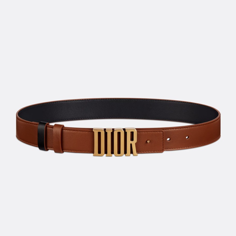 [TOP] Christian Dior Belt Cowhide 30mm - Brown and Black - 711 Luxury