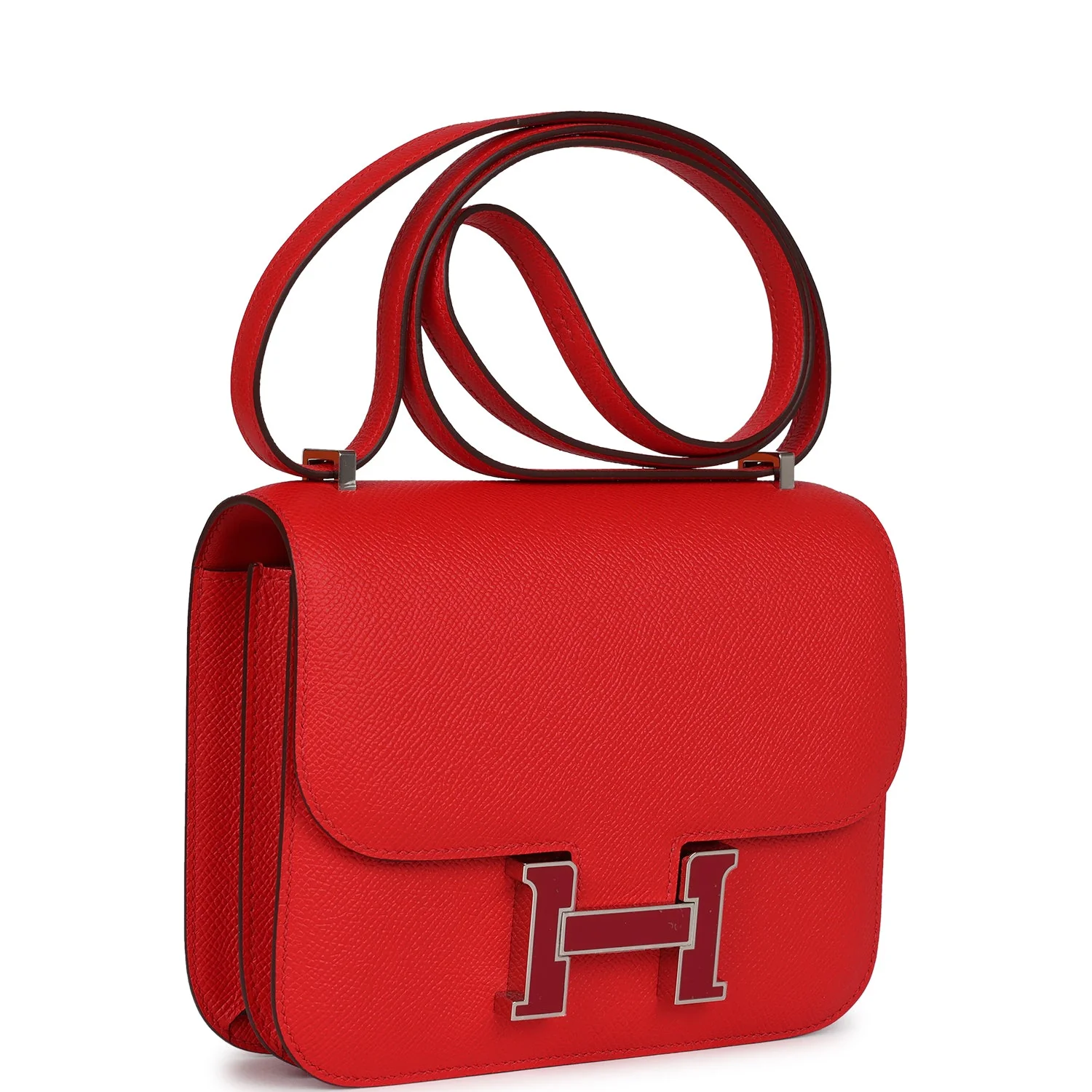 Hermes Constance Rouge De Coeur Epsom Lacquered Palladium Hardware