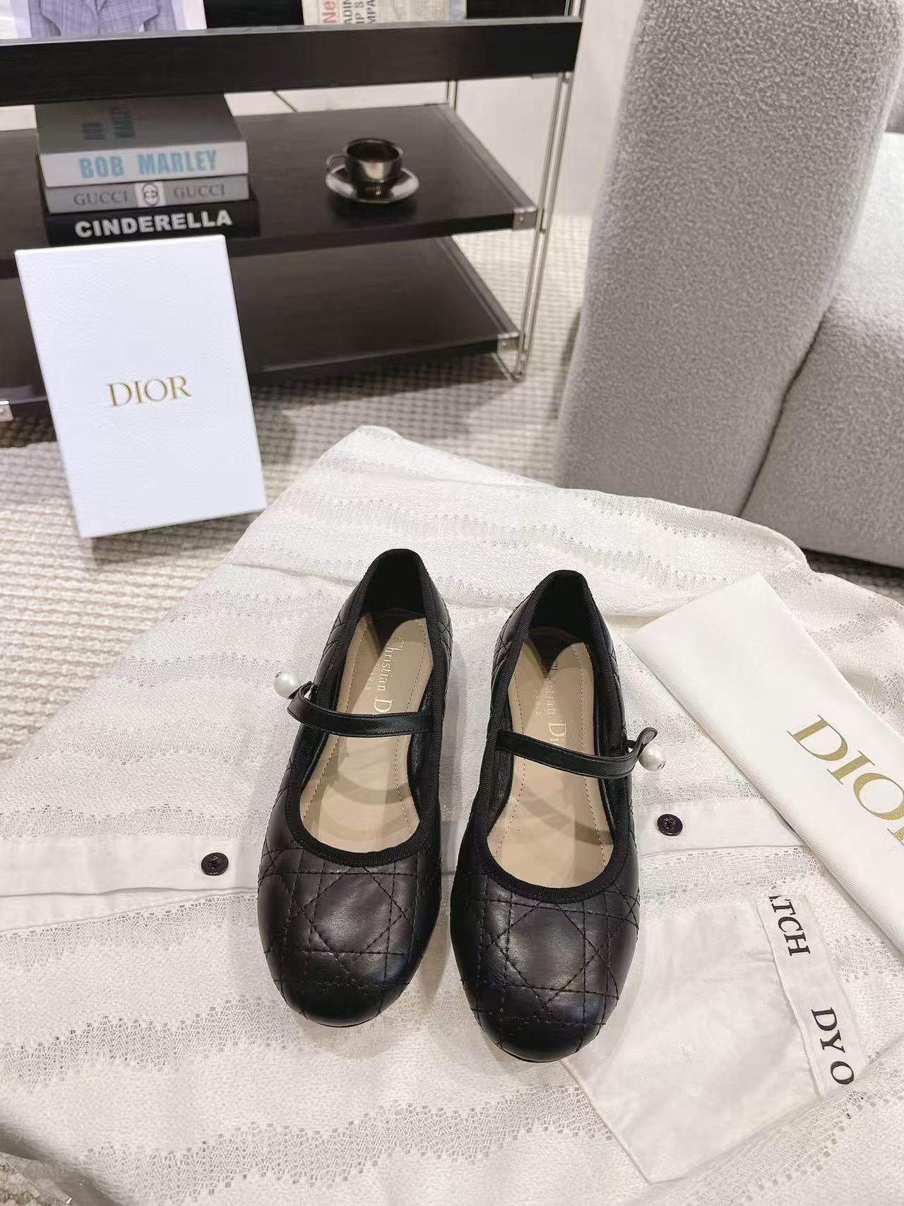 [TOP] Christian Dior Ballet Flats - Black - 711 Luxury