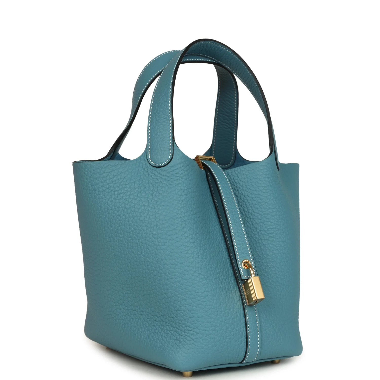 Hermes Picotin Lock  Blue Jean Clemence Gold Hardware