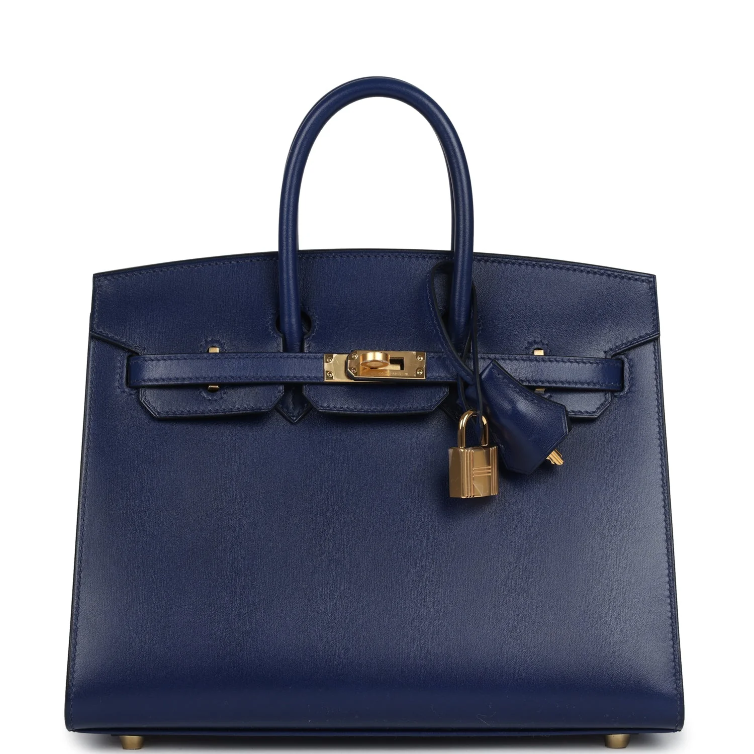 Hermes Birkin SellierBleu Saphir Box Gold Hardware