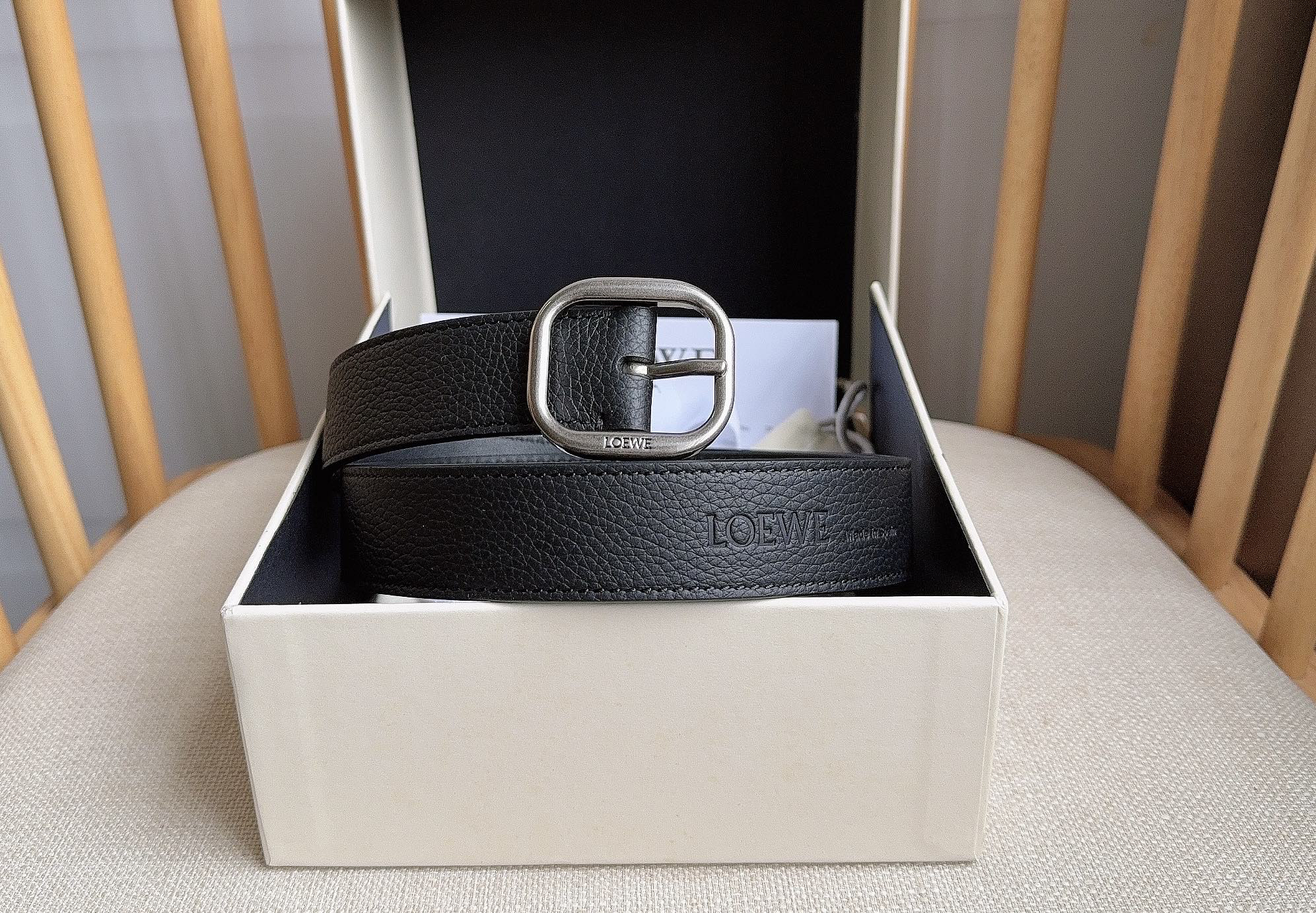[TOP] LOEWE Leather Belt 3.0cm - Black - 711 Luxury