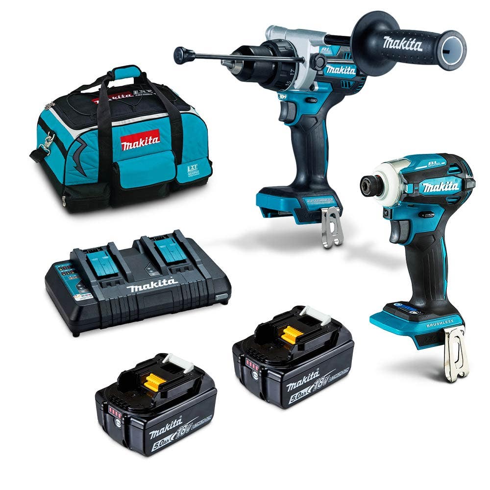 MAKITA 18V Brushless 2 Piece 2 x 5.0Ah Combo Kit DLX2455TX1