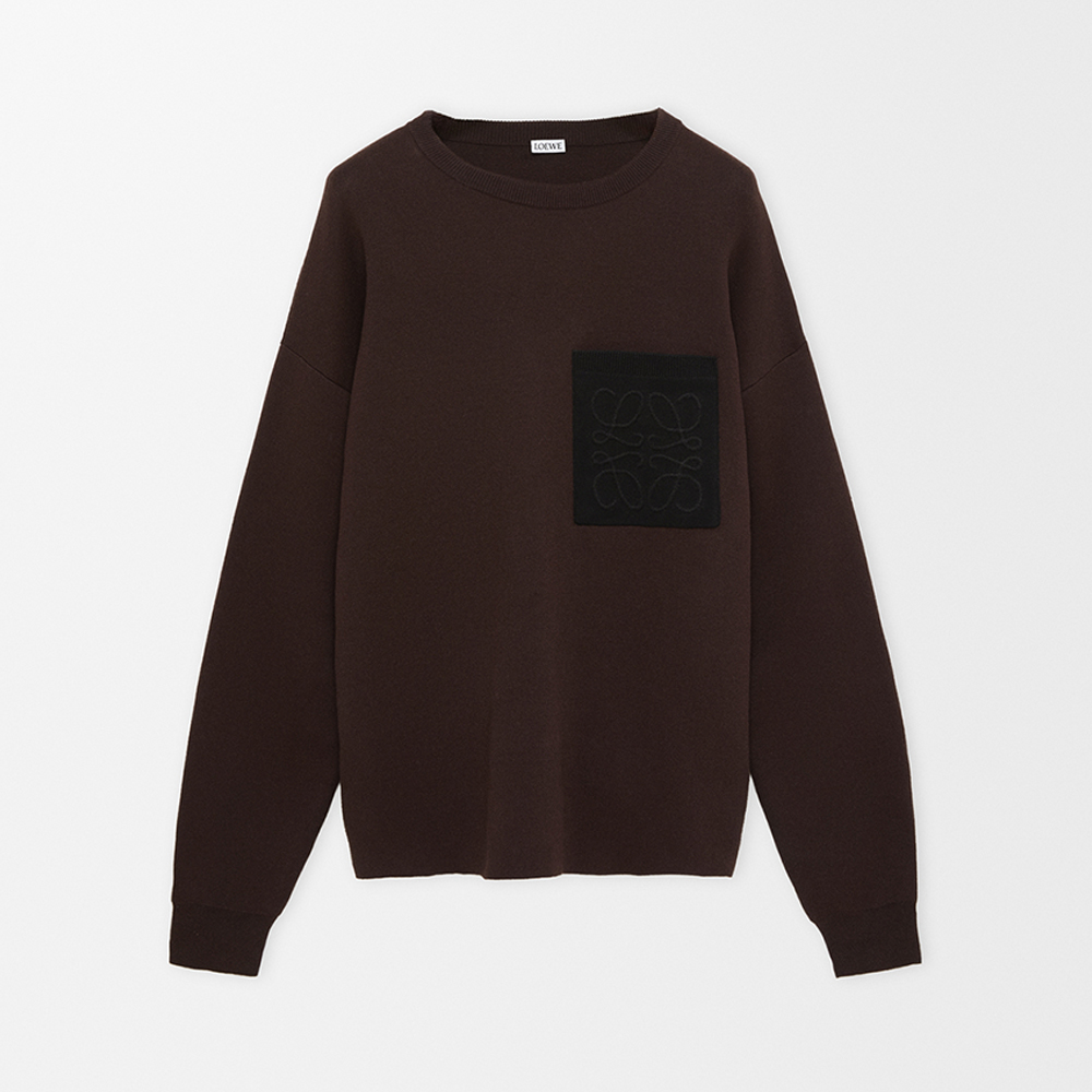 Loewe Clothing LOEWE Anagram Pocket Sweater in Cotton Blend #378109 View 2 | Nigo Office