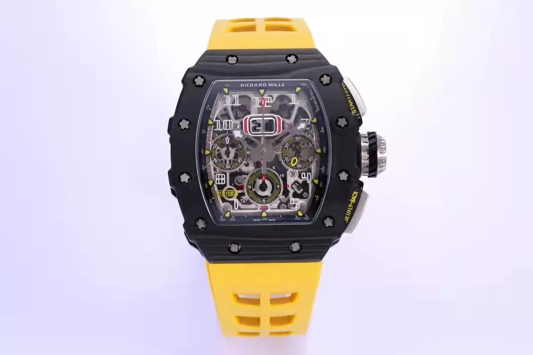 RM 11-03 Skeleton Yellow Strap 41mm