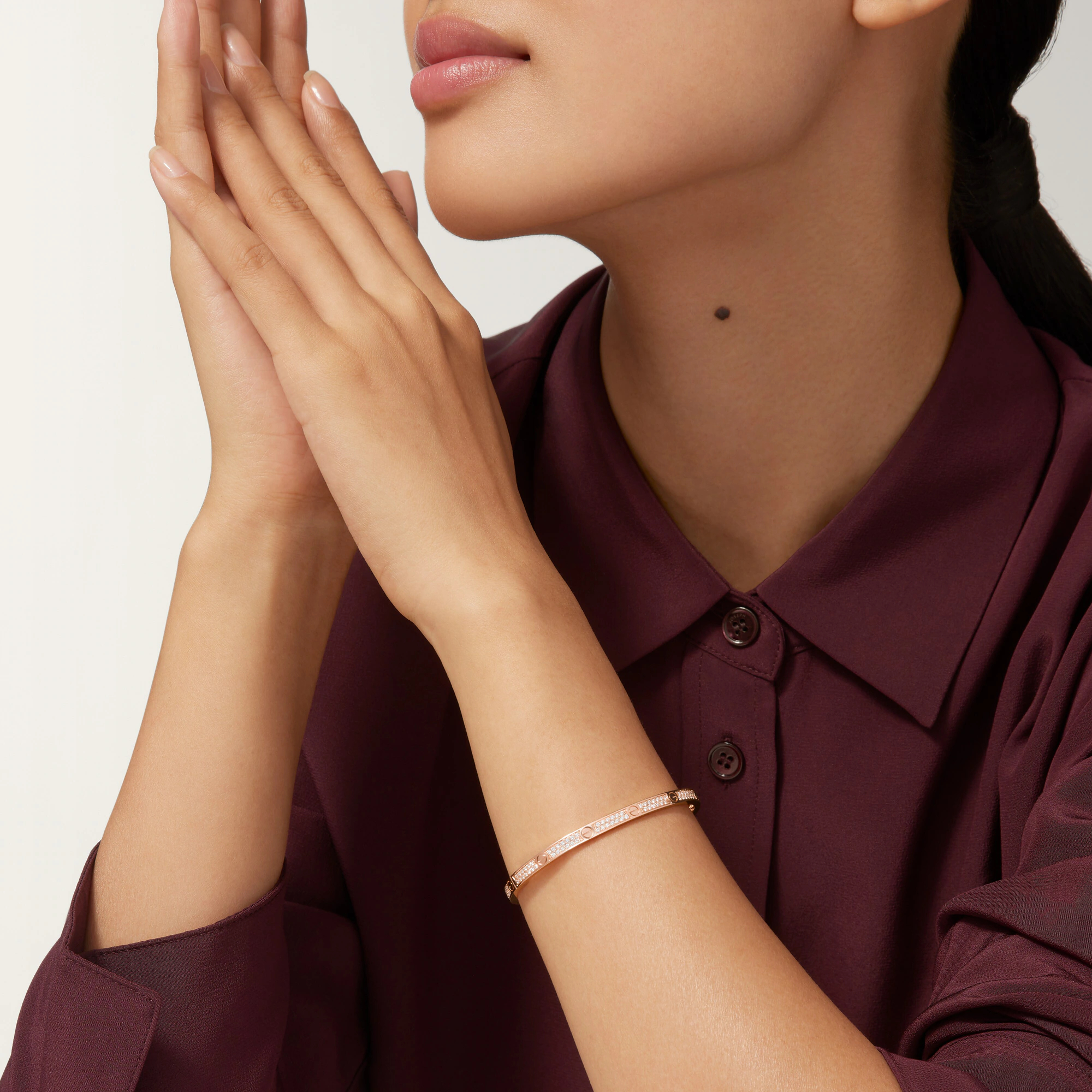 Carty Love Stardust Bracelet ,Rose Gold ,2 row Moissanite