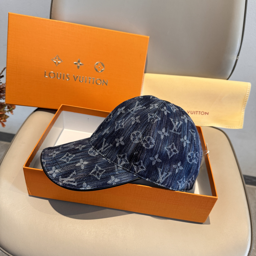[TOP] Louis Vuitton LV Baseball Hat - Blue - 711 Luxury
