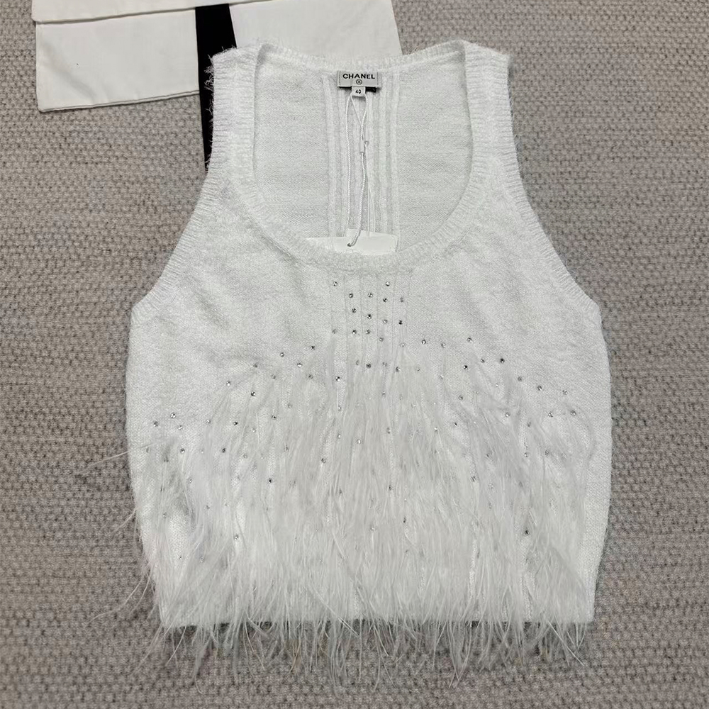 Chanel Top-quality Version Feather Fringe Vest #316257