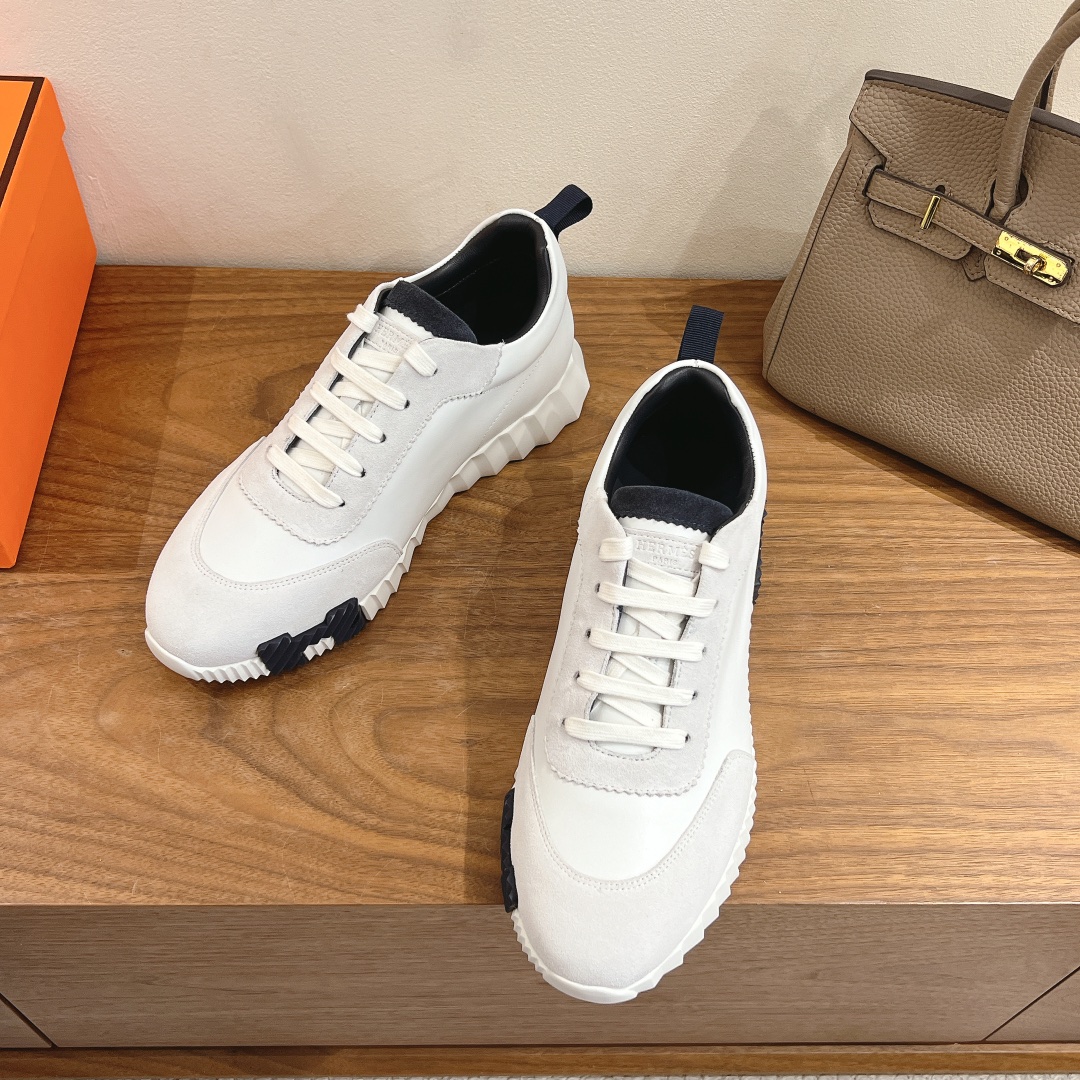[TOP] HERMES Men's/Women's Casual Shoes - White and Gray - 711 Luxury