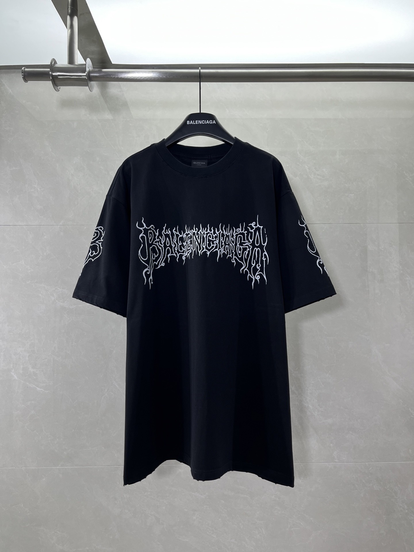 Balenciaga Flame Font Print T-shirt