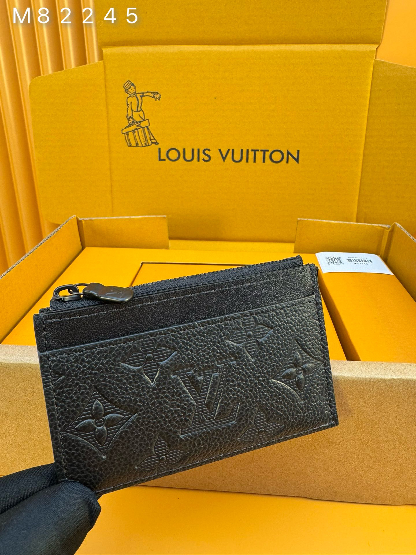 [TOP] Louis Vuitton LV Coin Card Holder Cowhide 11.3x7.5x1cm - Black - 711 Luxury