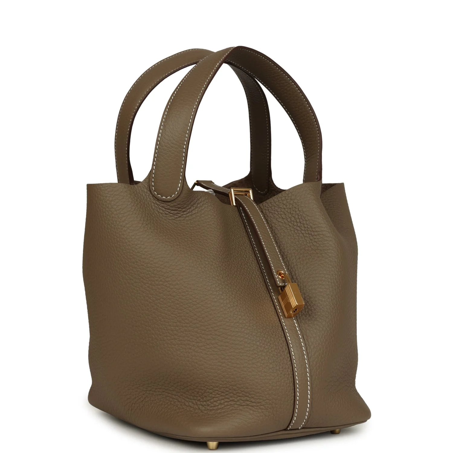 Hermes Picotin Lock  Etoupe Clemence Gold Hardware
