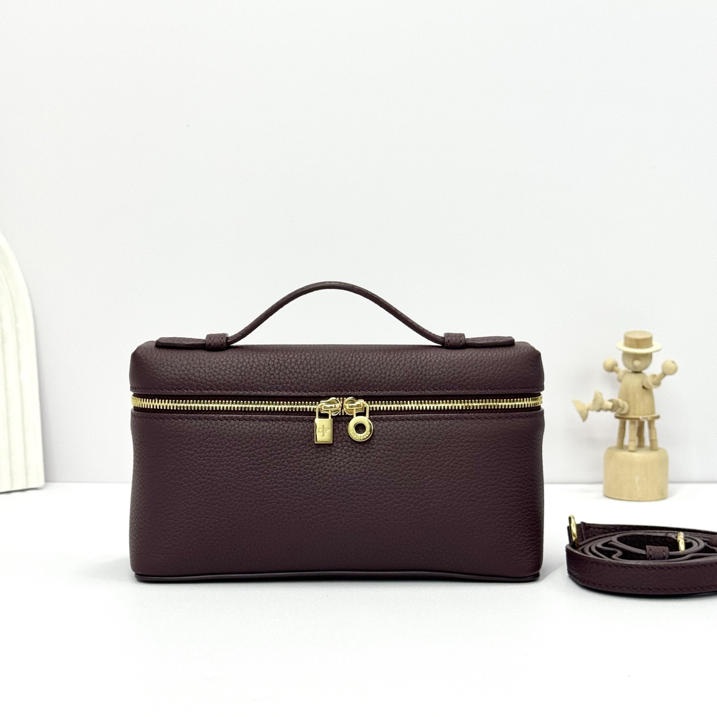 [TOP] Loro Piana Extra Bag Calfskin 11x19x6.5cm - Dark Red - 711 Luxury