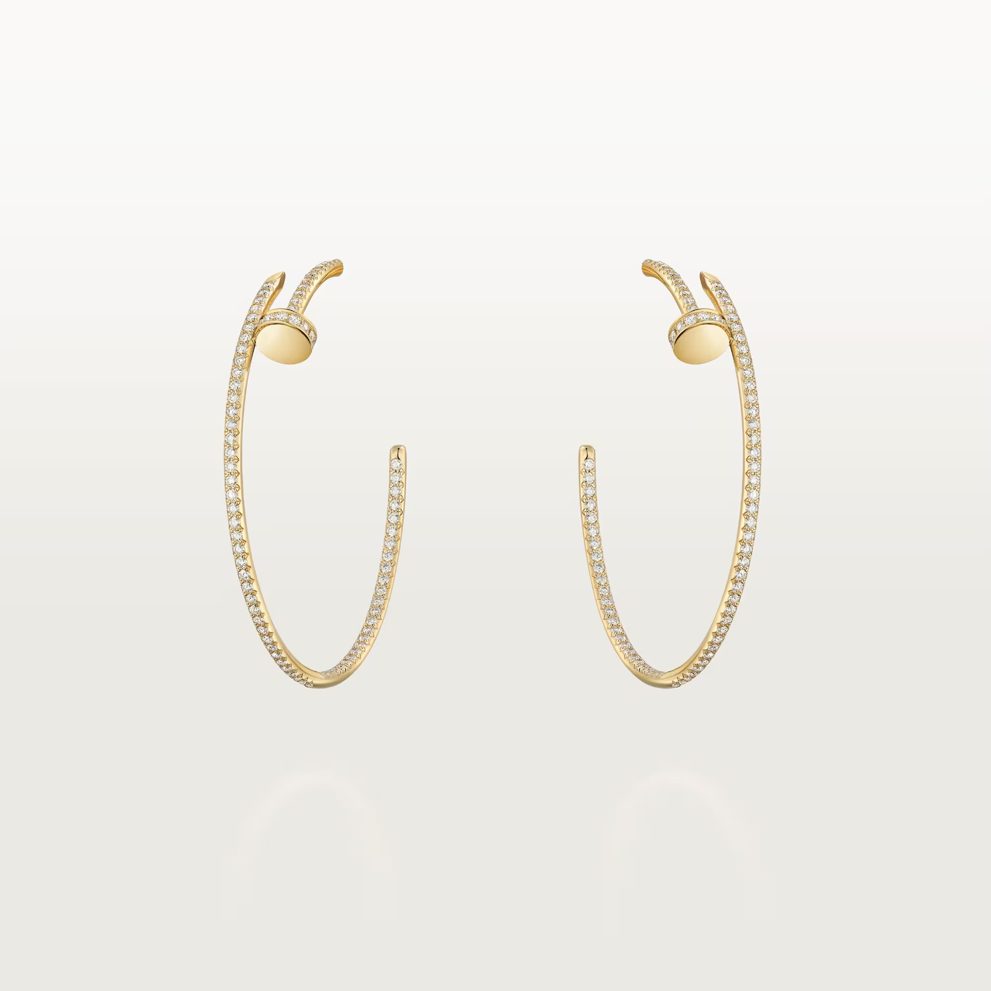 Carty Nails Solo Trace Earrings ,Yellow Gold, 176 Moissanite, Large Model