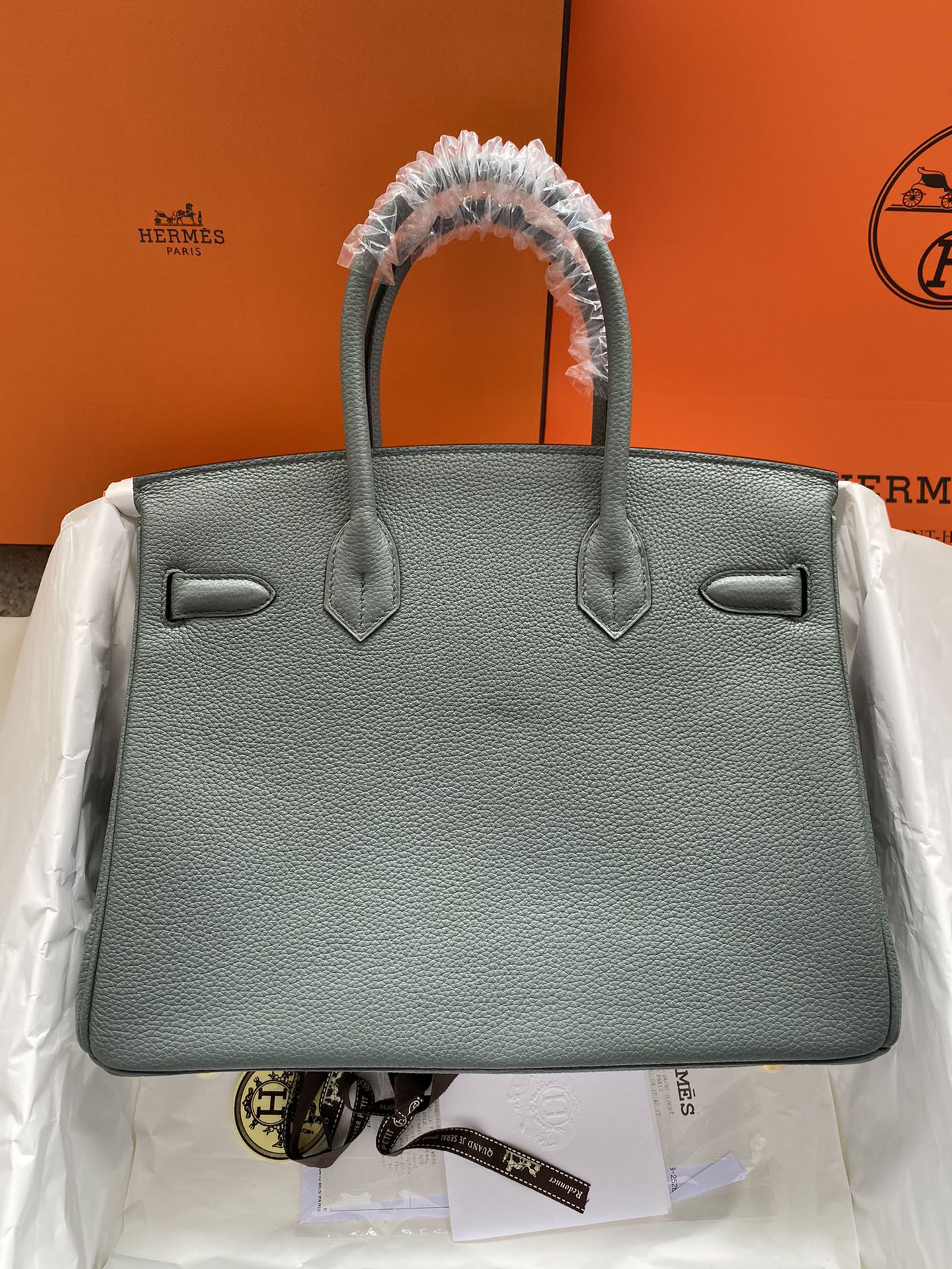 [TOP] HERMES Birkin Togo Leather 30cm - Vert Amande & GHW