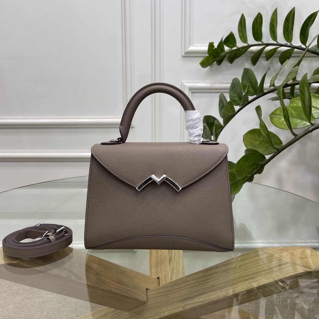 [TOP] MOYNAT Gabrielle Bag Cowhide 22x16x8.5cm - Dark Gray - 711 Luxury