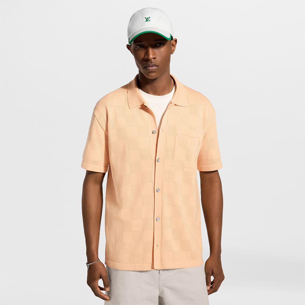 LOUIS VUITTON Damier Pointelle Short-Sleeved Shirt #383274