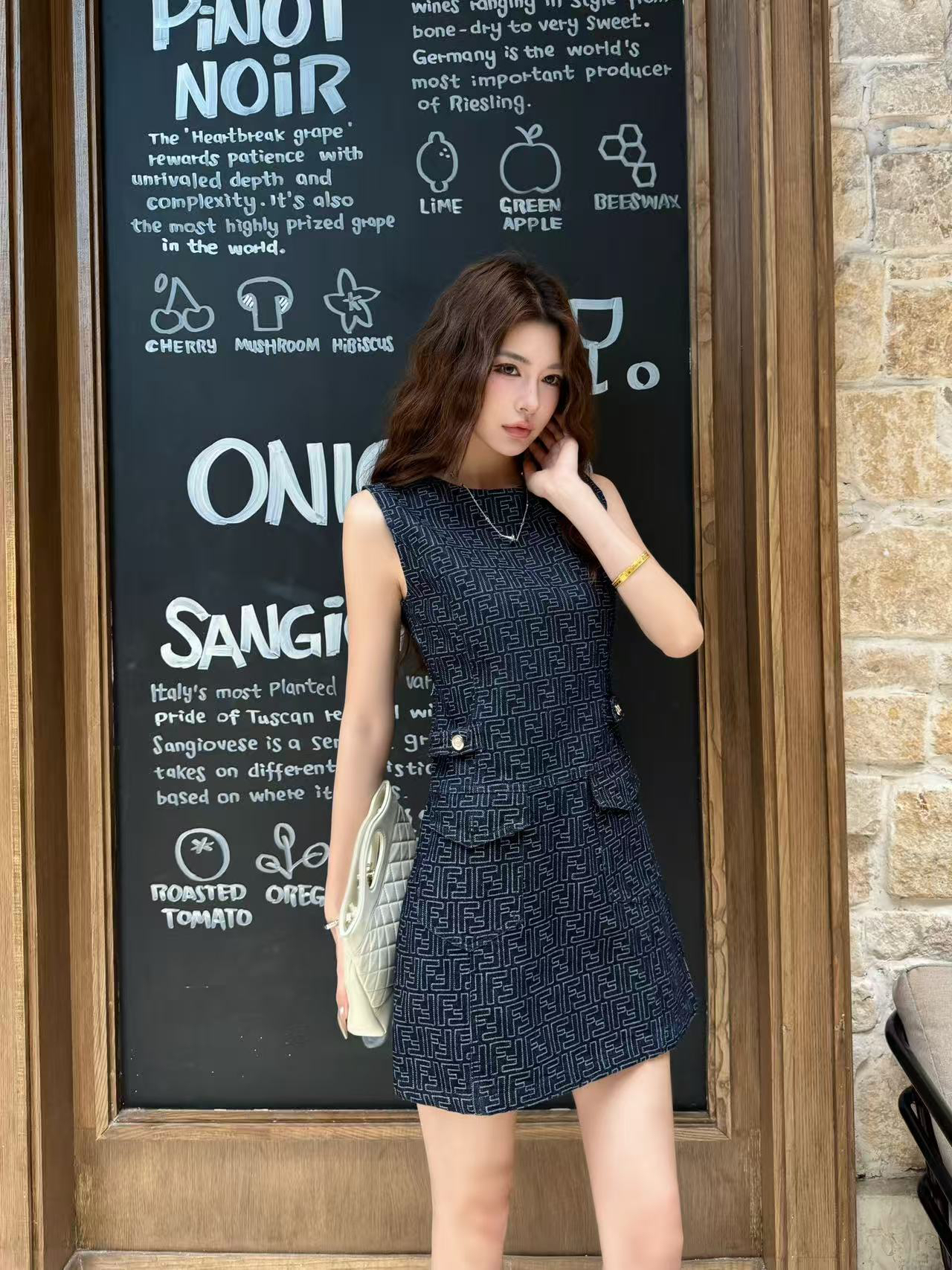 [TOP] FENDI Denim Dress - Navy Blue