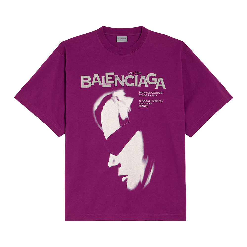 Balenciaga Purple Printed T-Shirt #389041