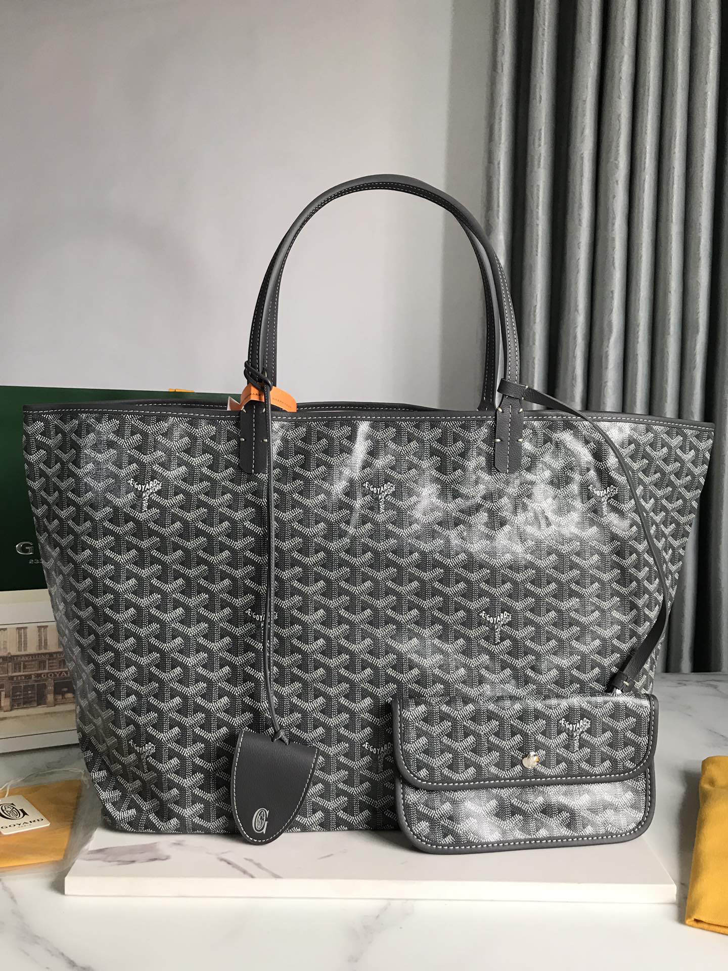 [TOP] Goyard Saint Louis Bag 40-20-32 CM - Gray - 711 Luxury