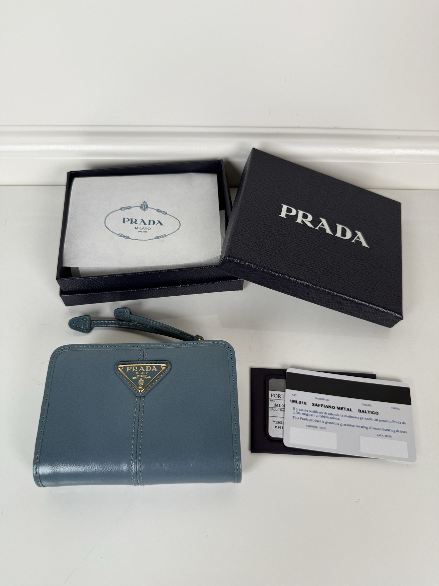 [TOP] PRADA Wallet 12 x 8cm - Blue - 711 Luxury