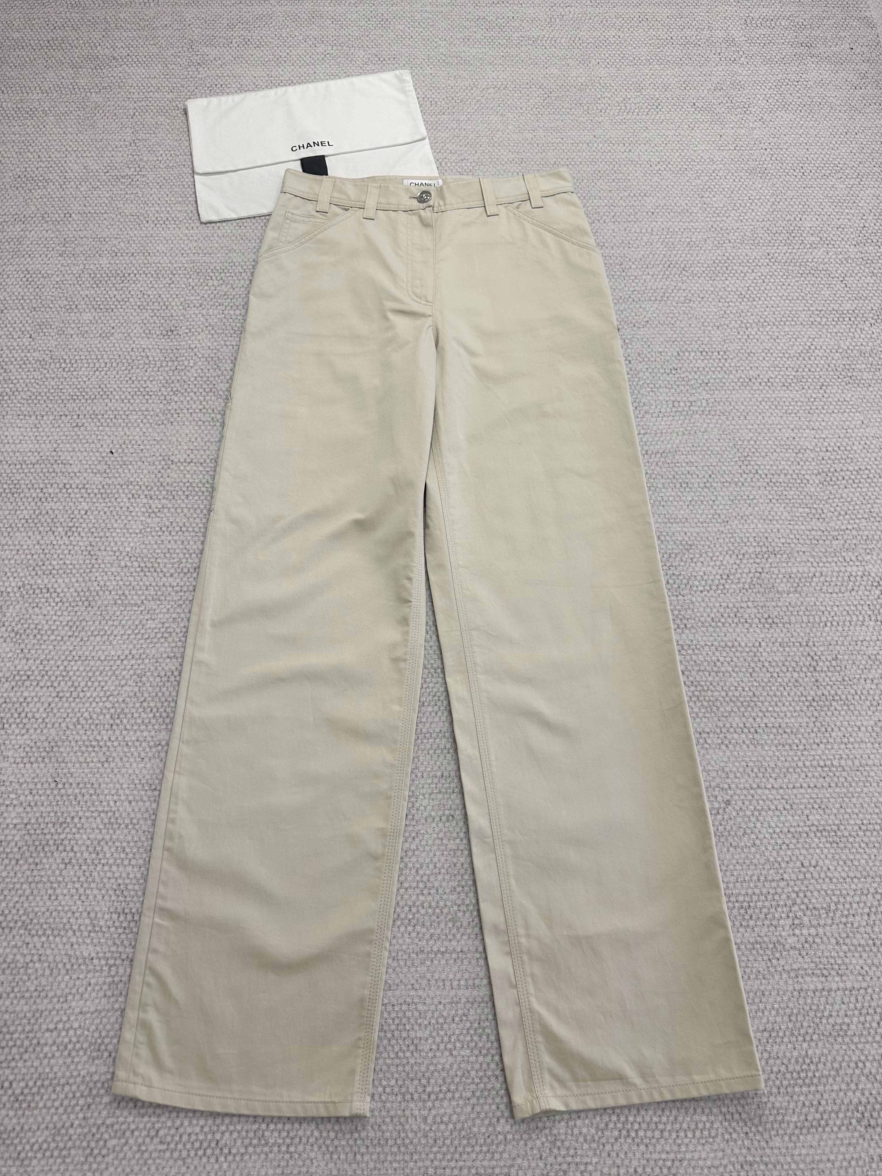 Chanel beige Clothing Chanel Trousers Gabardine Beige View 2 | Nigo Office