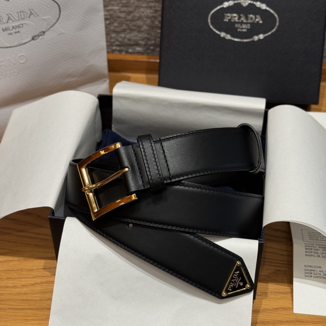 Prada Belt Prada Logo Calfskin Belt 35mm #387964 View 2 | Nigo Office