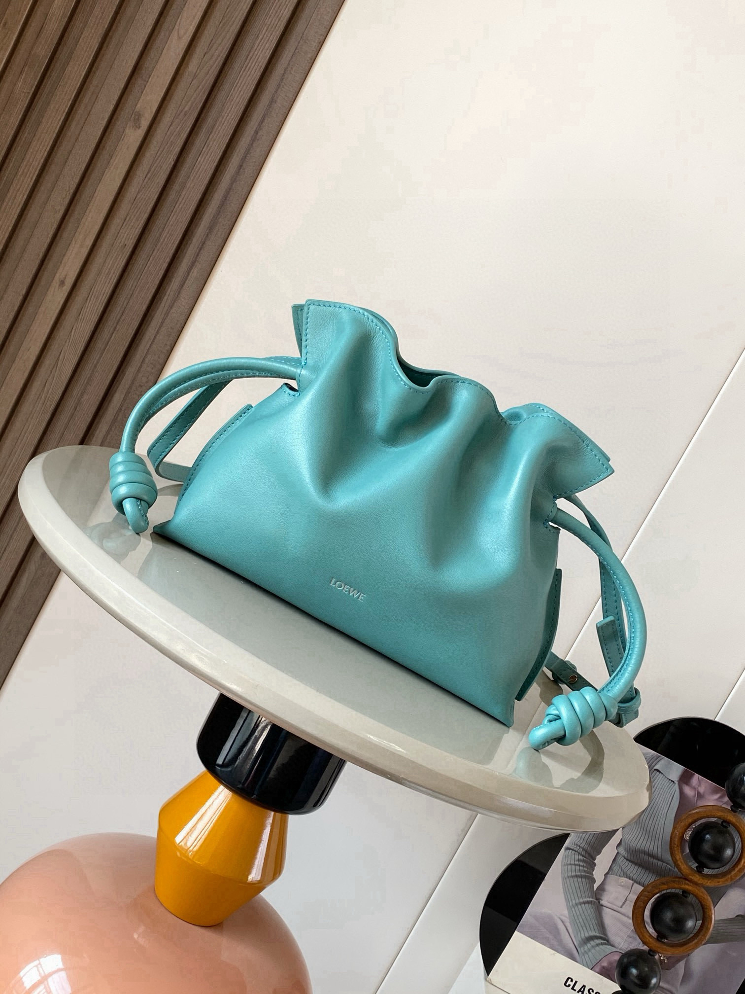 [TOP] LOEWE Flamenco Bag Cowhide Leather 23x18x9cm - Blue