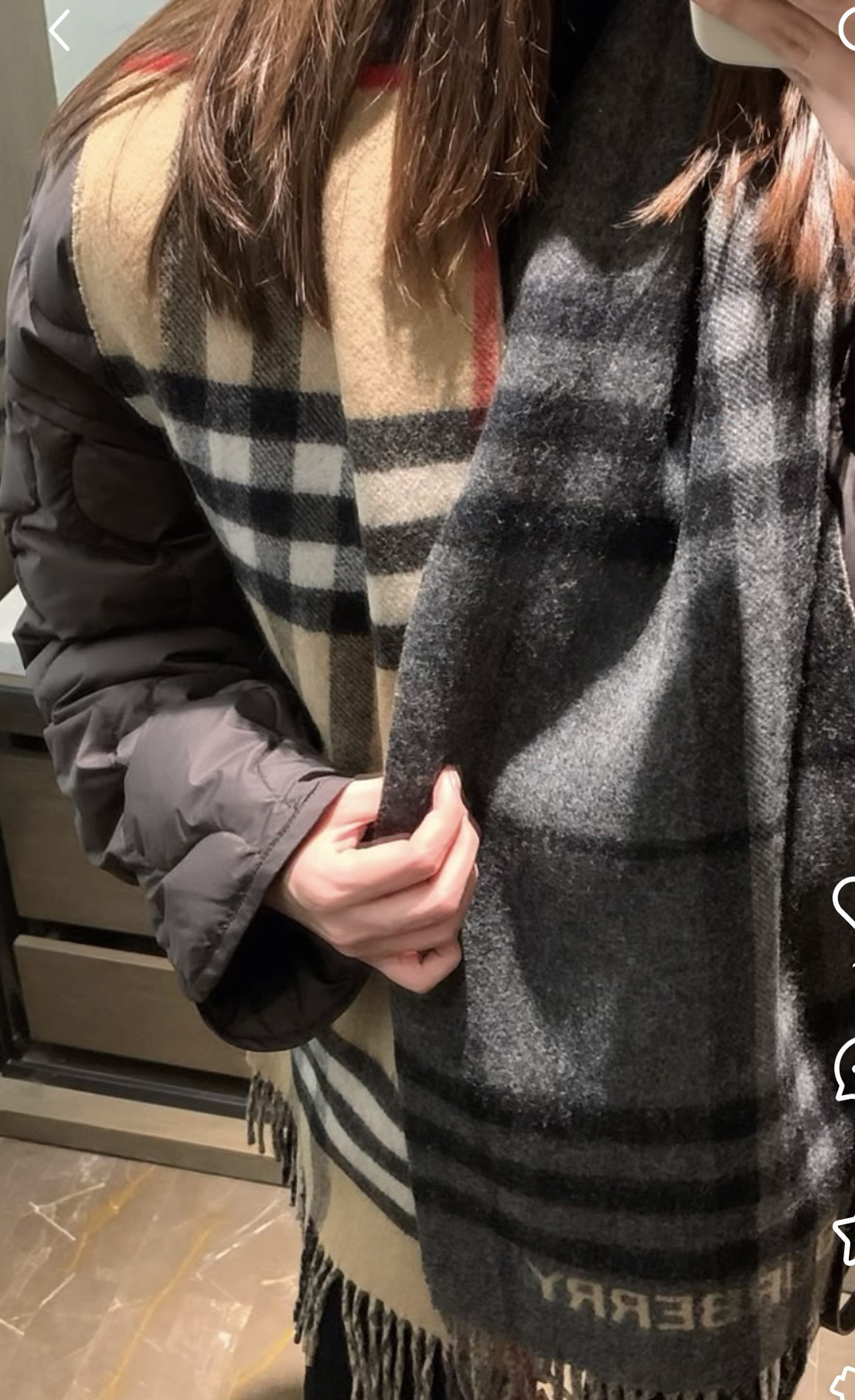 [TOP] BURBERRY Cashmere Scarf 168x30cm - Brown