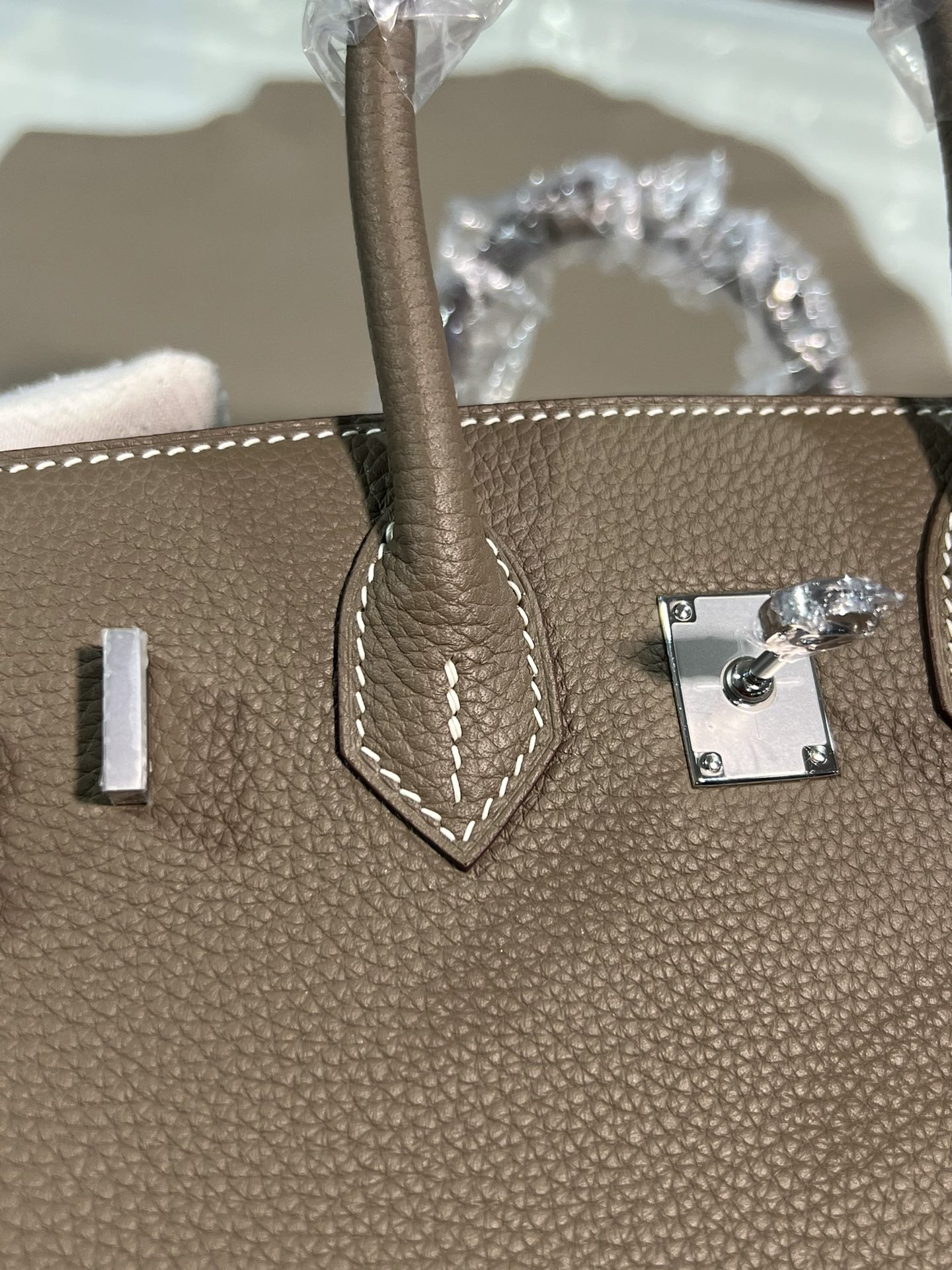 [TOP] HERMES Birkin Togo Leather 25cm - Etoupe & SHW