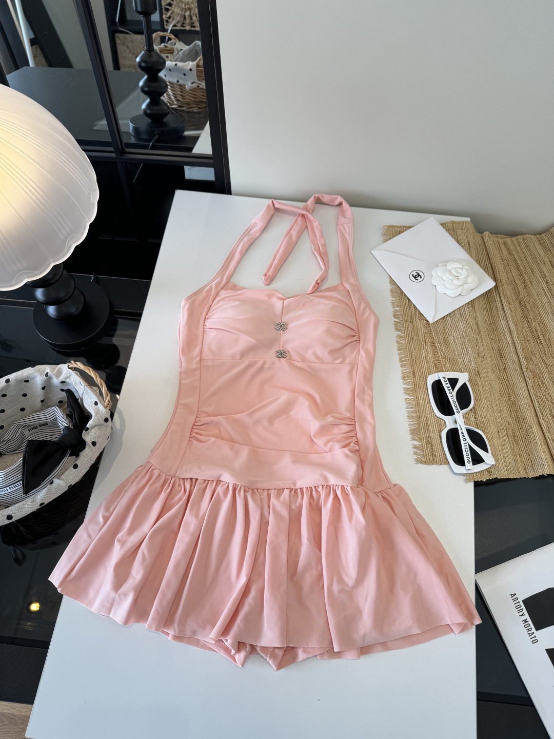 [TOP] CHANEL One-Piece Swimsuit - Pink - 711 Luxury